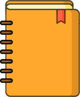 aislado cuaderno icono en amarillo color. vector