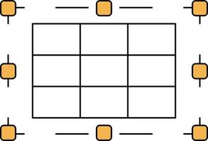 Grid table or Cardboard points notes icon or symbol. vector