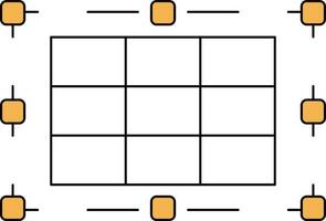 Grid table or Cardboard points notes icon or symbol. vector