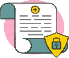 Add Scroll Document Paper Security Protection icon. vector