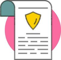 Insurance Document icon on Pink Circle Shape. vector