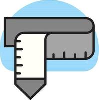 Ruler tape icon in gray and white color. vector