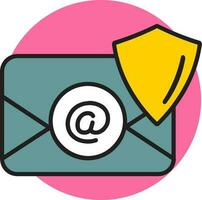 Email Protection icon in green and yellow color. vector