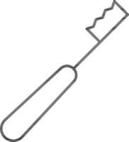 Flat style Toothbrush icon in line art. vector