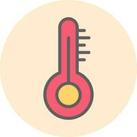 Isolated Thermometer icon in red color. vector