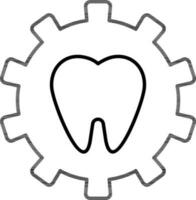 Flat style Tooth setting icon in line art. vector