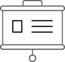 Screen board icon in black line art. vector