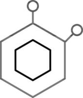 Molecular structure icon in thin line art. vector