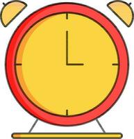 Alarm clock icon in red and yellow color. vector