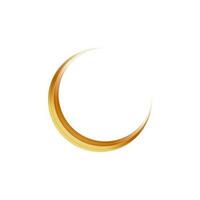 Glossy gloden moon on white background. vector