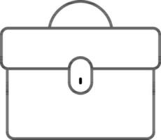 Illustration of Briefcase icon in thin line art. vector