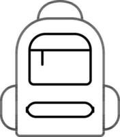 Flat style Backpack icon in line art. vector