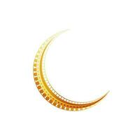 Glossy gloden moon on white background. vector