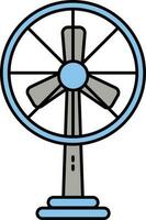 Table Fan Icon in Gray and Blue Color. vector