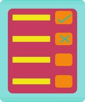 Voting machine of election in green and pink color. vector