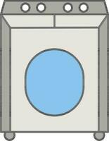 Gray Washing Machine Icon in Flat Style. vector