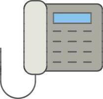 Flat Style Telephone Icon in Gray Color. vector