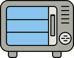 microondas o horno icono en gris y azul color. vector