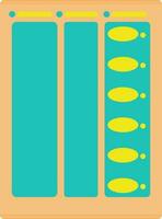Electronic voting machine in green and orange color. vector