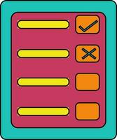 Voting machine of election in green and pink color. vector