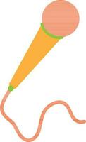 Orange and yellow microphone on white background. vector