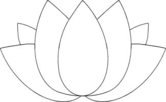 Lotus icon in stroke style for new year concept. vector