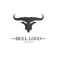 Bull horn and buffalo logo and symbols template icons app vector