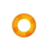 Glossy orange rubber ring on white background. vector