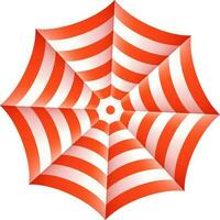 Top View of Realistic Umbrella in Orange and Pastel Pink Color. vector