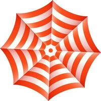 Top View of Realistic Umbrella in Orange and Pastel Pink Color. vector
