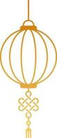 Chinese Lantern Hang in Bronze Line Art. vector