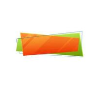 Shiny green and orange ribbons with space for your message. vector