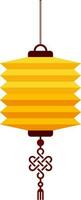 Paper Chinese Lantern in Yellow and Brown Color. vector