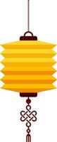 Paper Chinese Lantern in Yellow and Brown Color. vector