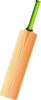 Realistic Cricket Bat Element in Green and Light Orange Color. vector