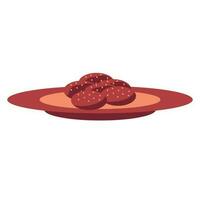 Cookies on Plate Element in Brown Color. vector