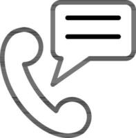 Phone call or Chatting icon in line art. vector