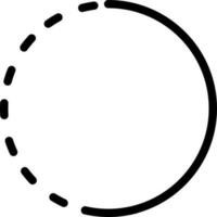 Line art draw circle icon in flat style. vector