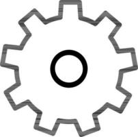 línea Arte ilustración de rueda dentada o ajuste icono. vector