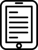 Note app in smartphone icon in thin line art. vector