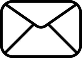 Flat style Mail or Envelope icon in line art. vector