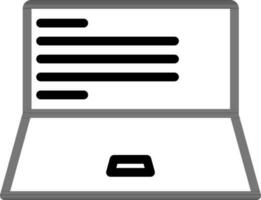 abierto ordenador portátil icono o símbolo en línea Arte. vector