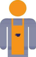 Character of faceless man wearing apron. vector