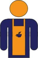 Character of faceless man wearing apron. vector