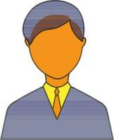 Character of man wearing business suit. vector