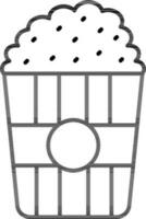 Flat style Popcorn box icon in line art. vector