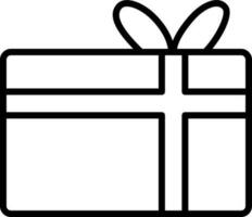 negro línea Arte regalo caja icono o símbolo en plano estilo. vector