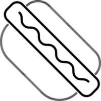 Line art Hot dog icon in flat style. vector