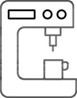 Line art Coffee machine icon in flat style. vector