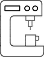 Line art Coffee machine icon in flat style. vector